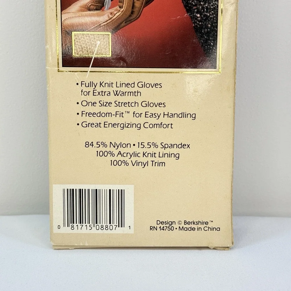 VTG Berkshire Energizer Ladies Driving Gloves One Size Stretch Lined Tan NOS Box